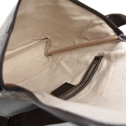 Gucci GG Supreme Monogram Selleria Calfskin Small Flap Messenger Bag Beige Ebony Cocoa Dark Chocolate 5 of 7