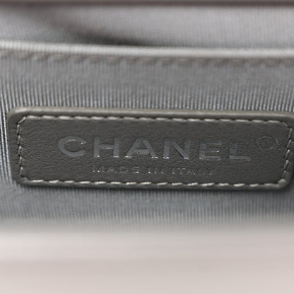 Chanel Calfskin Chevron Quilted Small Boy Flap Grey 6 of 10