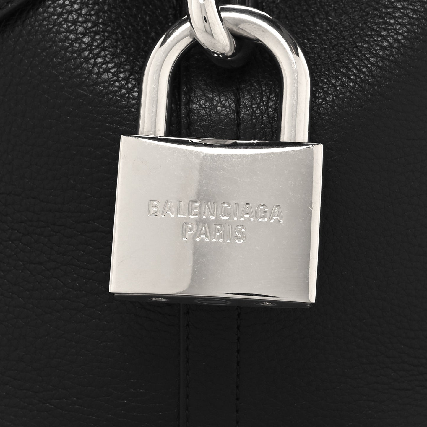 Grained Calfskin Small Locker Hobo Black