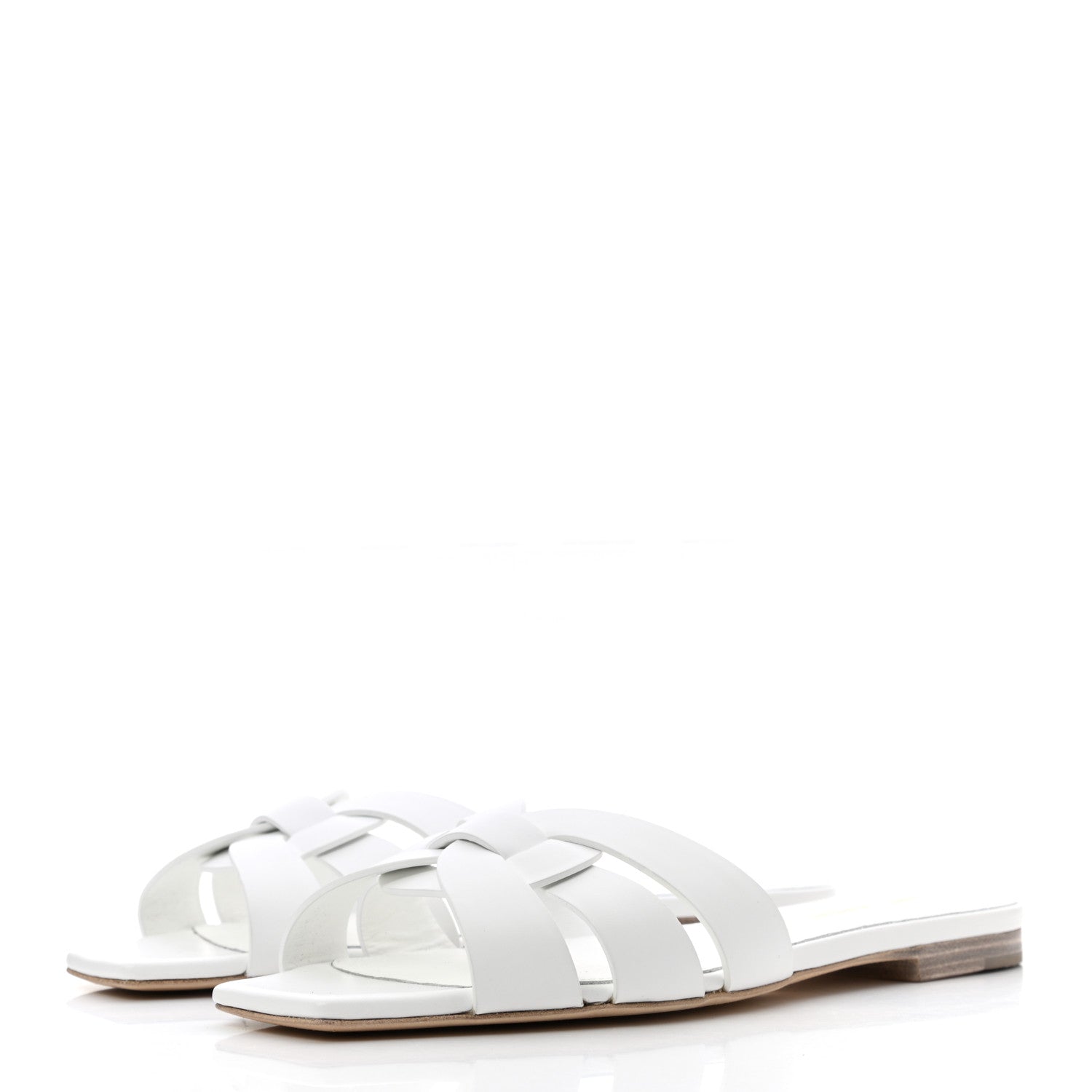 Saint Laurent Calfskin Tribute 05 Slide Sandals 36 White 3 of 8