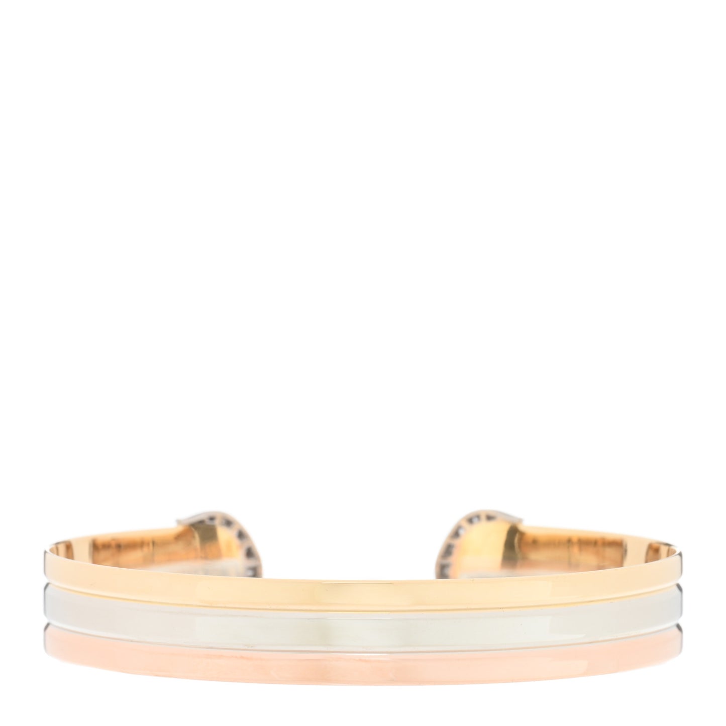 18K Pink Yellow White Gold Diamond C de CartierTrinity Cuff Bracelet