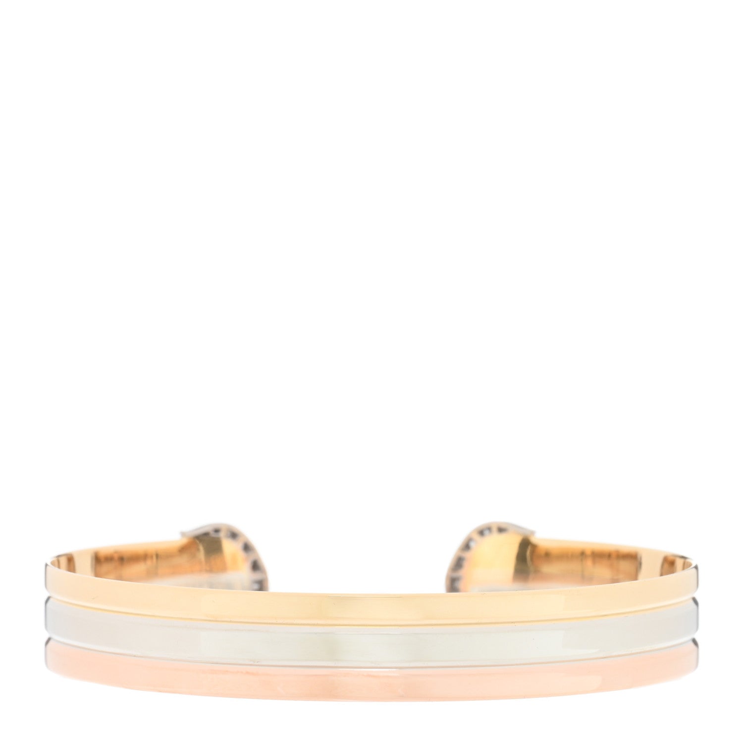 Cartier 18K Pink Yellow White Gold Diamond C de CartierTrinity Cuff Bracelet 2 of 5