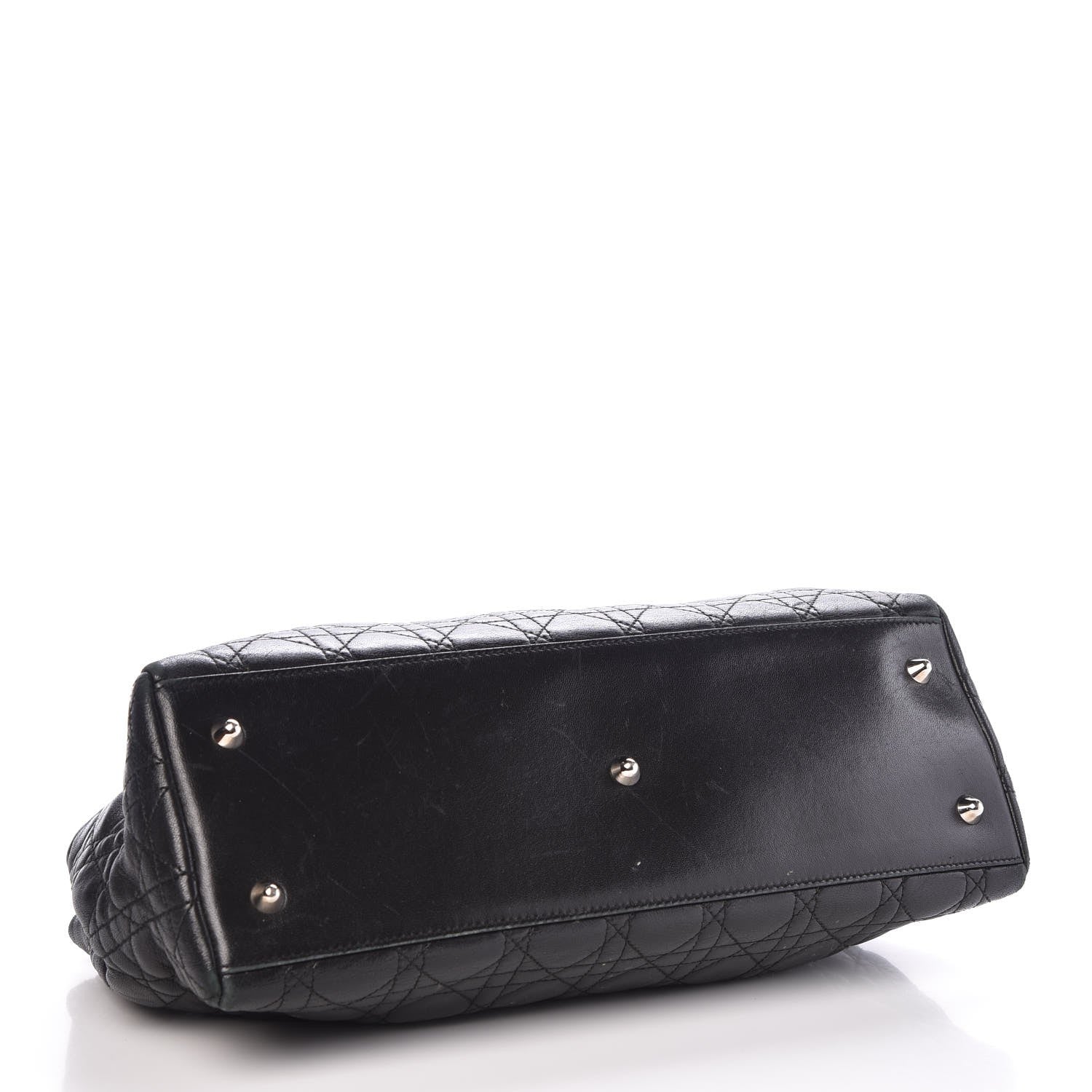 Christian Dior Lambskin Cannage Lady Dior Shoulder Bag Black 4 of 12