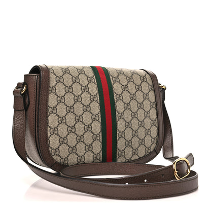 Gucci GG Supreme Monogram Web Small Ophidia Flap Messenger Bag Brown 3 of 11