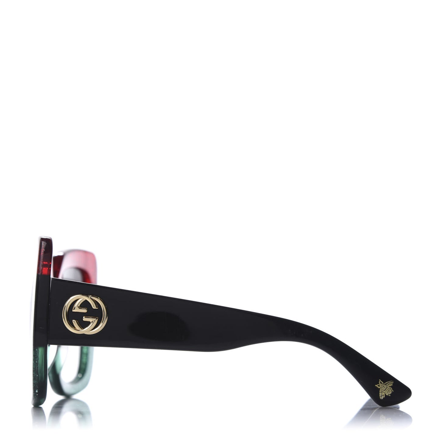 Acetate Square Frame Sunglasses GG0083S Glitter Red Black Green