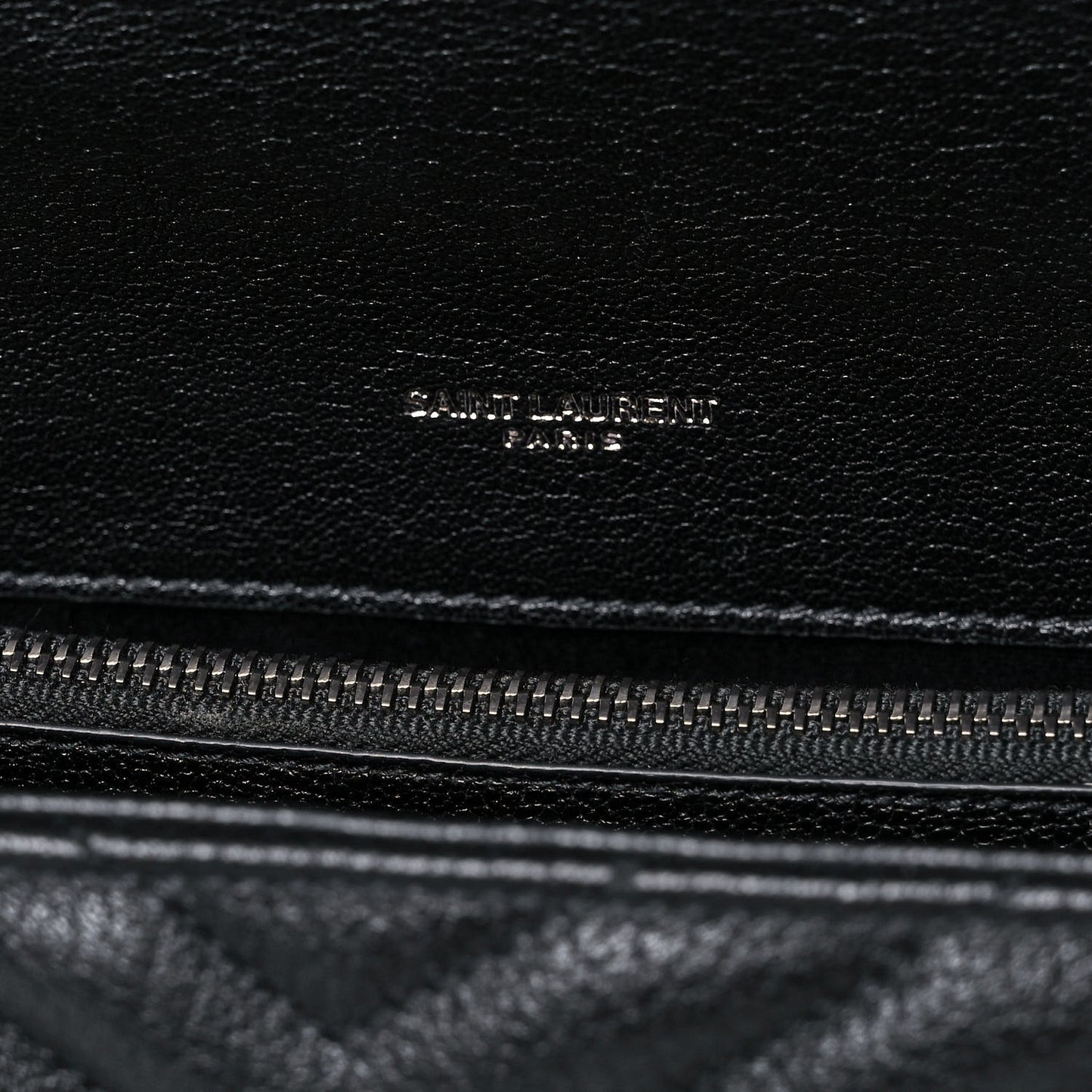 Sheepskin Matelasse Chevron Monogram Large College Satchel Black