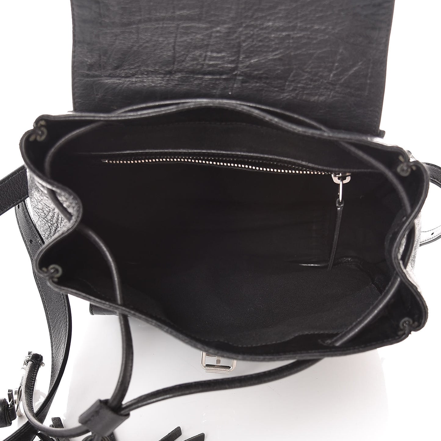 Crocodile Embossed Lambskin Festival Backpack Black