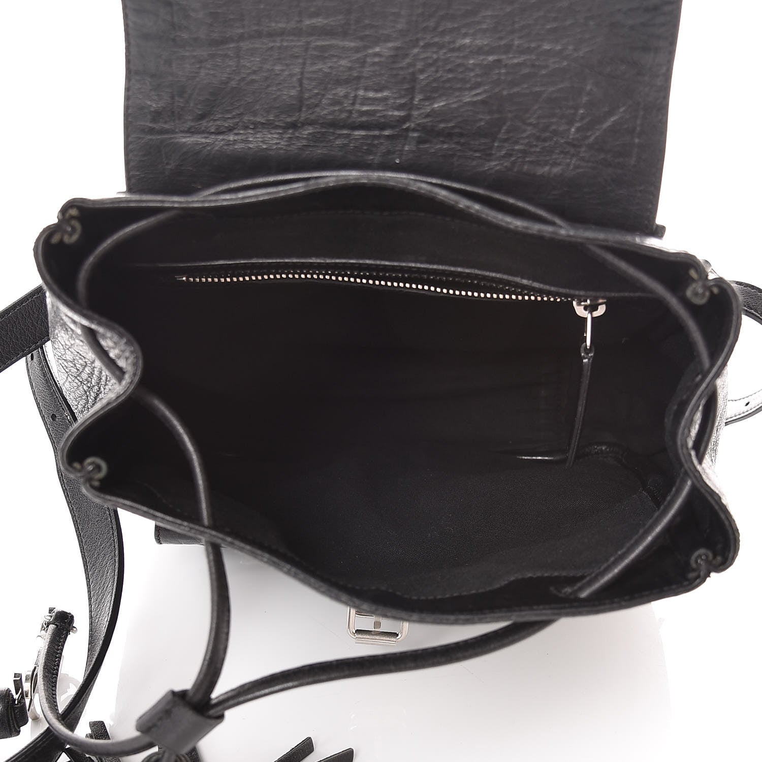 Saint Laurent Crocodile Embossed Lambskin Festival Backpack Black 5 of 15