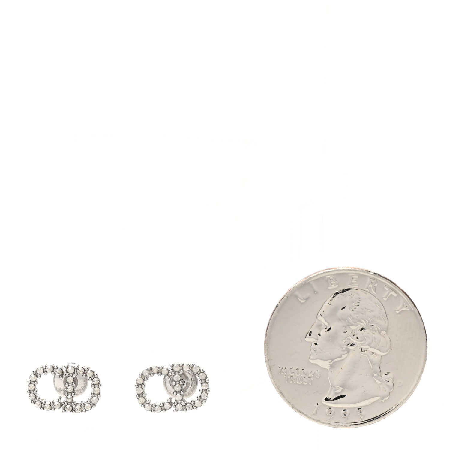 Christian Dior Crystal Clair D Lune Earrings Silver 2 of 4