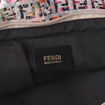 Fendi Zucchino Vitello Floral Forever Shopper Tote Rosa Papaya Rosa Confetto 5 of 9