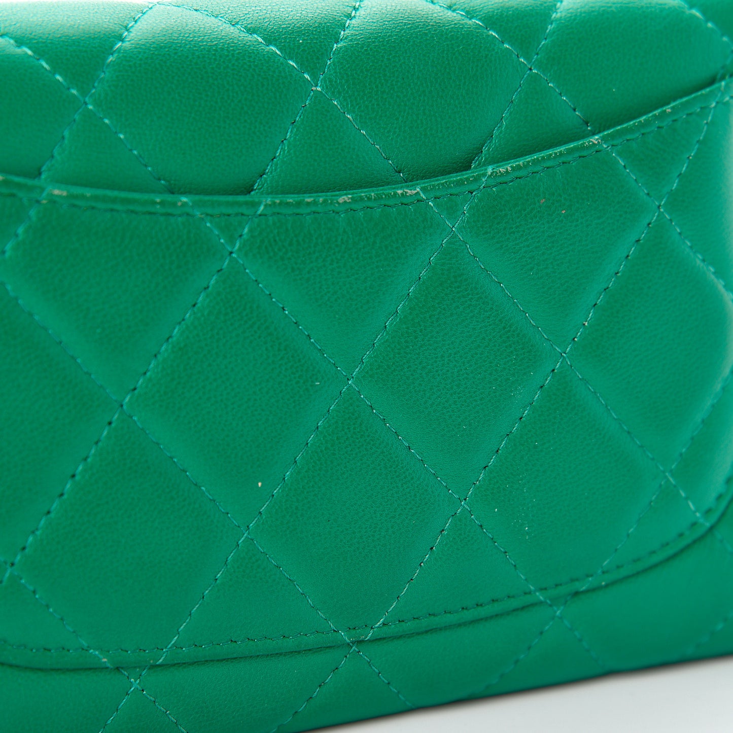 Lambskin Quilted Large Flap Wallet Green