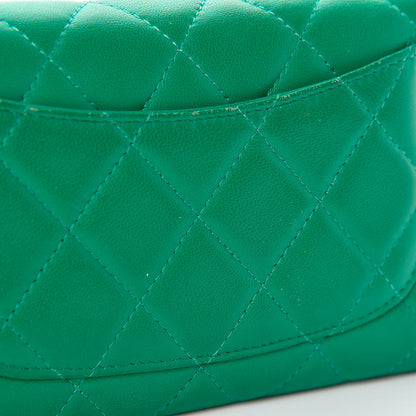 Chanel Lambskin Quilted Large Flap Wallet Green 14 of 18