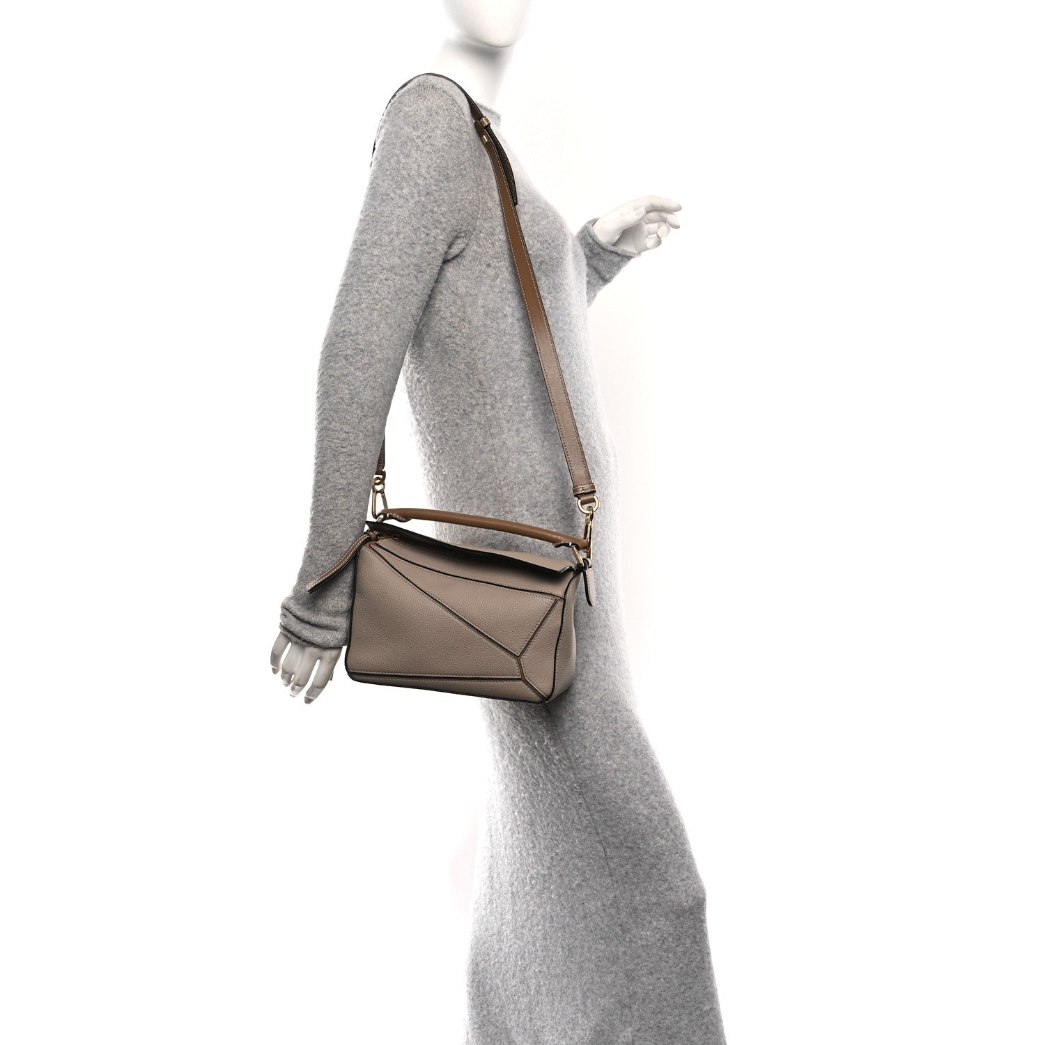 Loewe Grained Calfskin Small Puzzle Bag Sand Mink 2 of 10