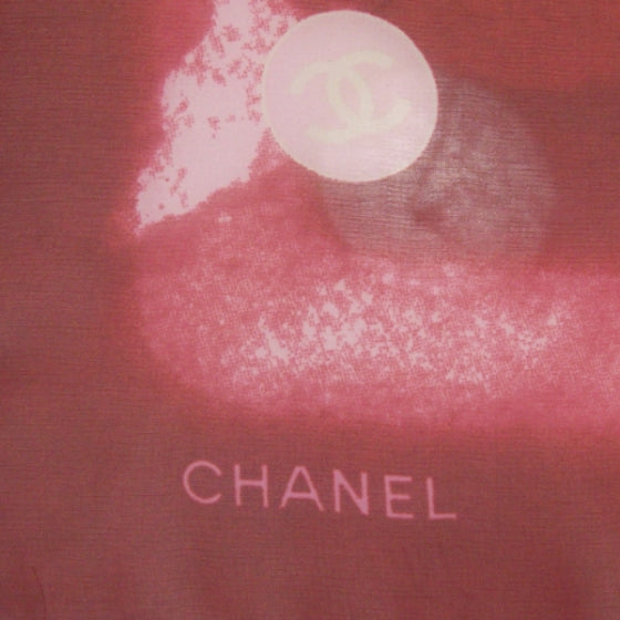 Chanel Silk Chiffon CC Bubble Scarf Red 3 of 5