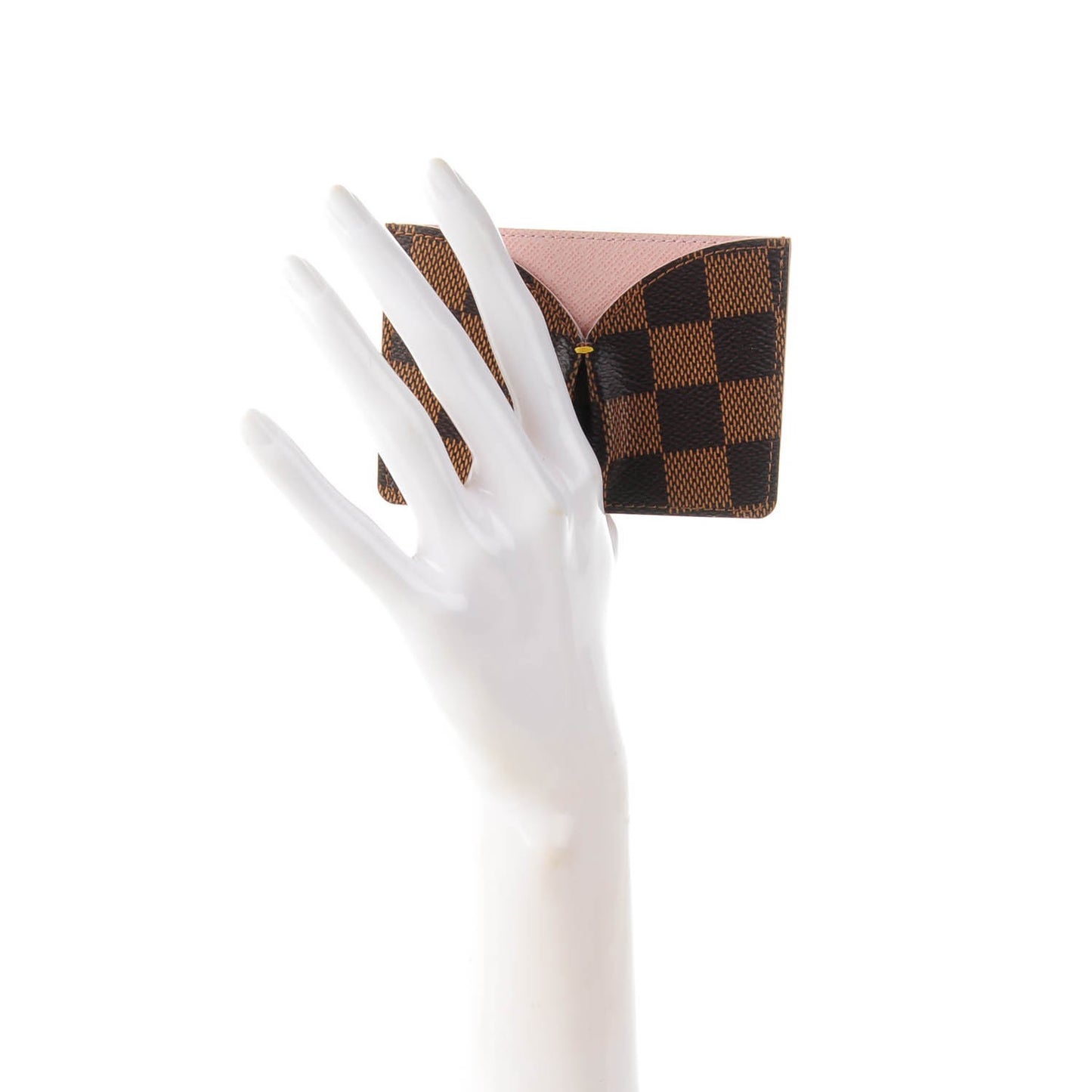 Damier Ebene Caissa Card Holder Rose Ballerine