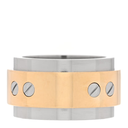 Cartier 18K Yellow Gold Stainless Steel 12mm Santos Ring 51 5.75 1 of 4