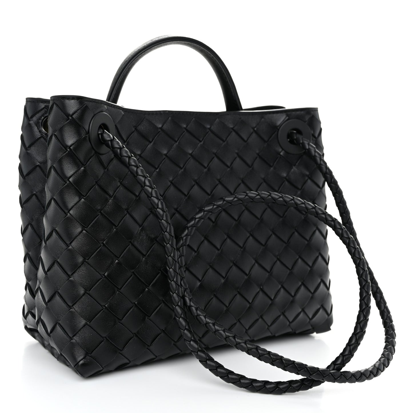 Nappa Intrecciato Small Andiamo Shoulder Bag Black