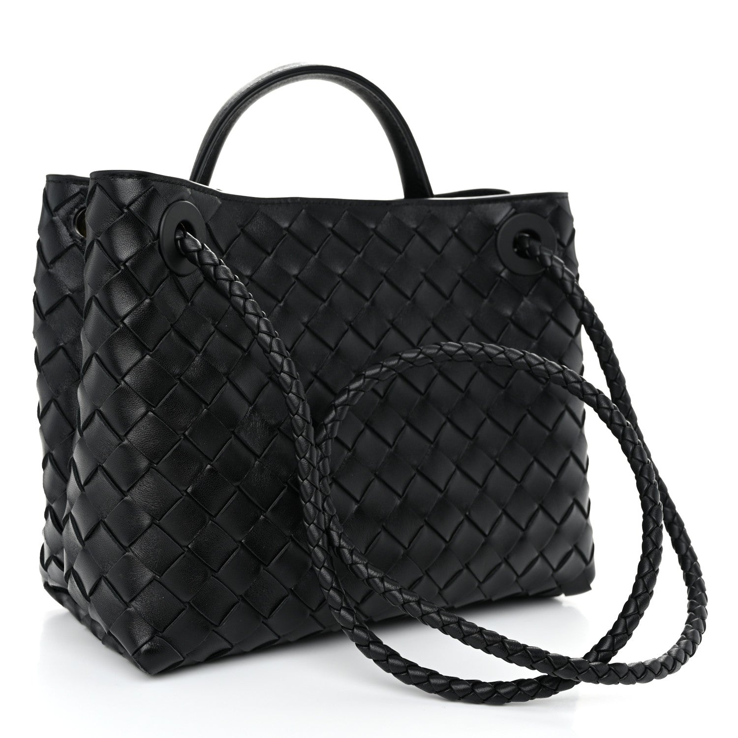 Bottega Veneta Nappa Intrecciato Small Andiamo Shoulder Bag Black 3 of 9