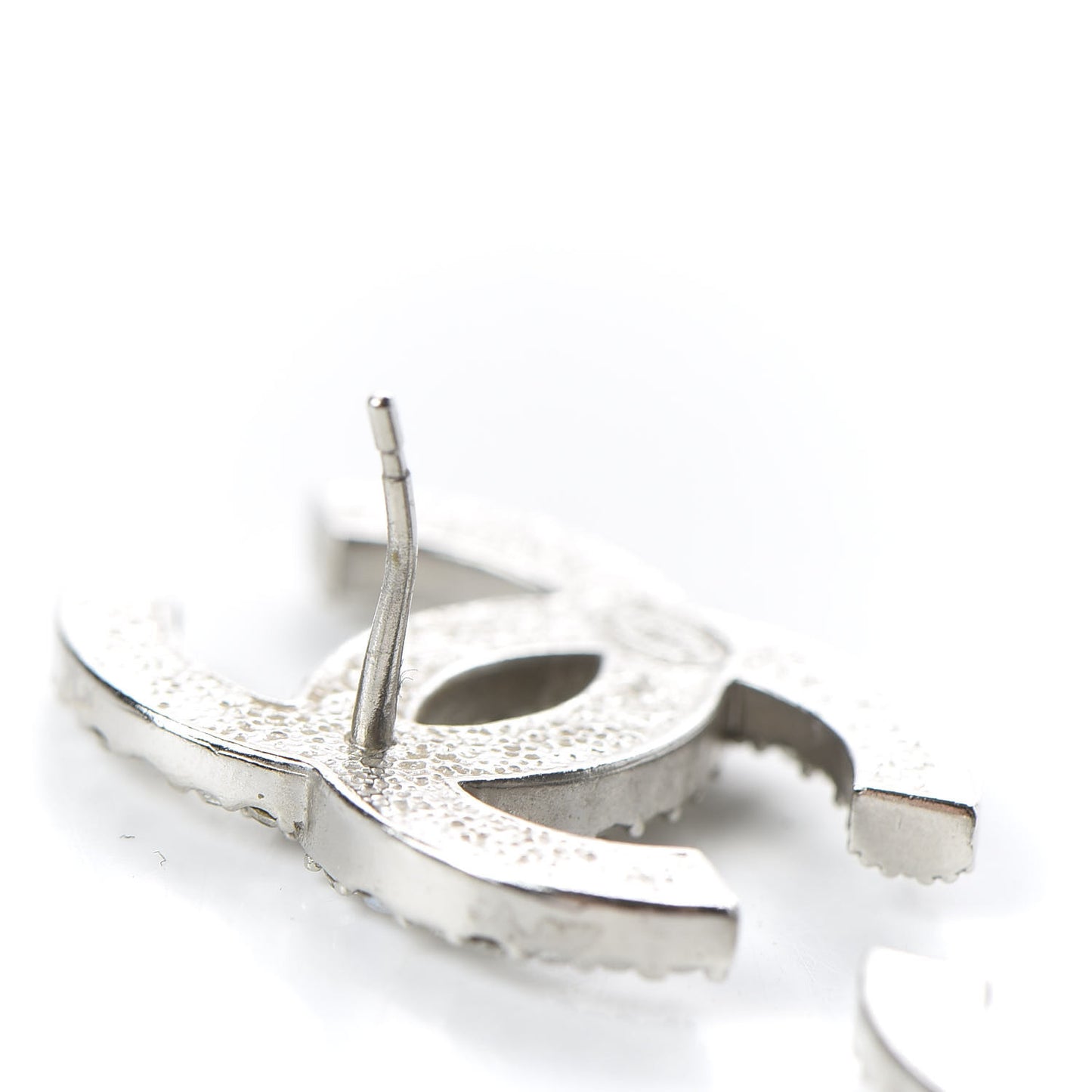 Crystal Large CC Earrings Silver