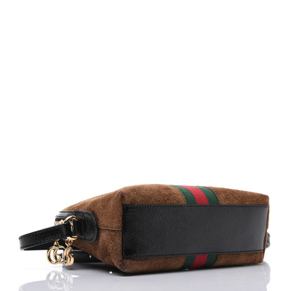 Gucci Suede Patent Web Small Ophidia Dome Shoulder Bag Nocciola Black 5 of 19