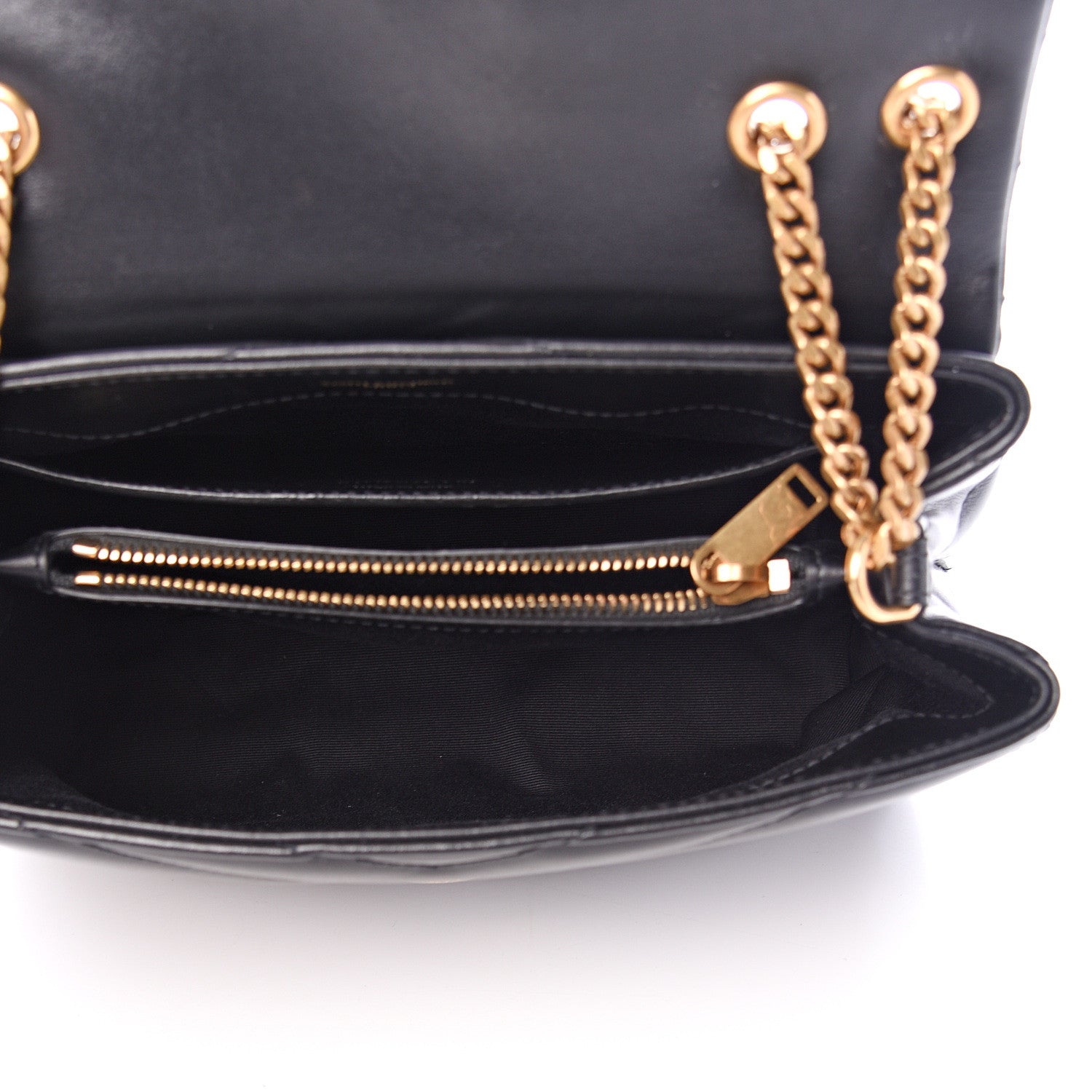 Saint Laurent Calfskin Y Quilted Monogram Small Loulou Chain Satchel Black 4 of 11