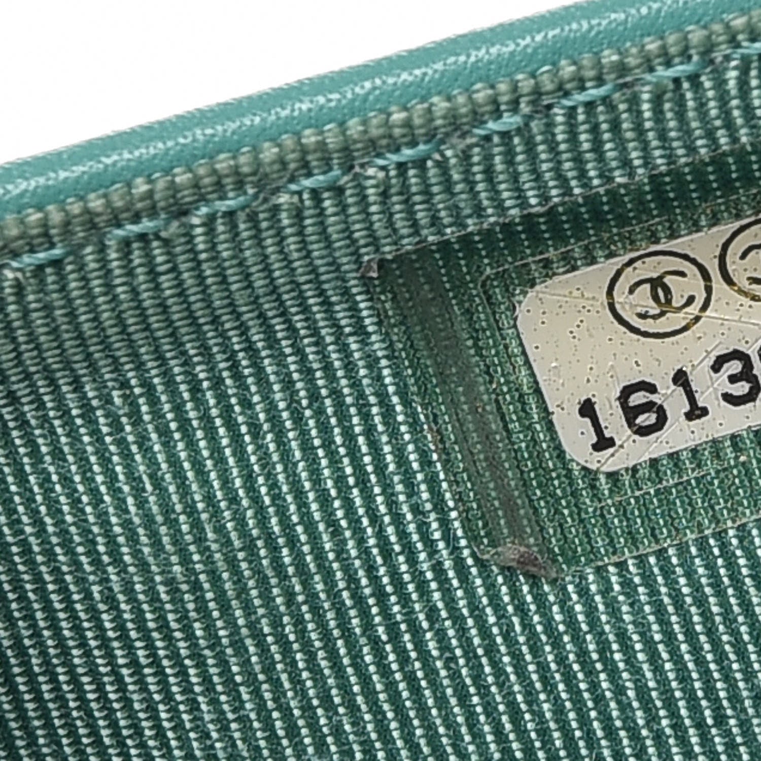 Chanel Patent Quilted Zip Pocket Wallet Turquoise 22 of 28