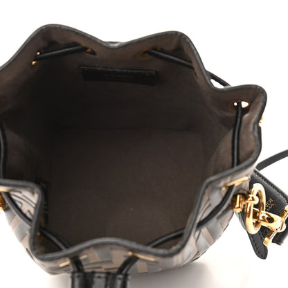 Fendi Vitello Liberty F is Fendi Bi-Color FF 1974 Embossed Mini Mon Tresor Bucket Bag Maya Black 5 of 10