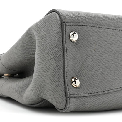 Prada Saffiano Cuir Double Zip Frame Tote Marmo 10 of 17