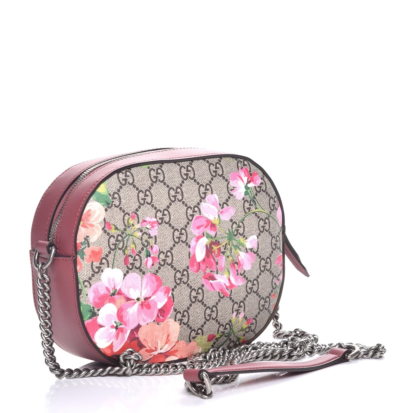 GG Supreme Monogram Blooms Mini Chain Shoulder Bag Beige Multicolor Dry Rose