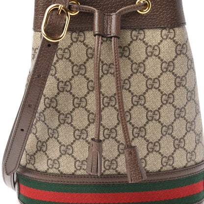 Gucci GG Supreme Monogram Web Small Ophidia Bucket Bag Brown 10 of 10