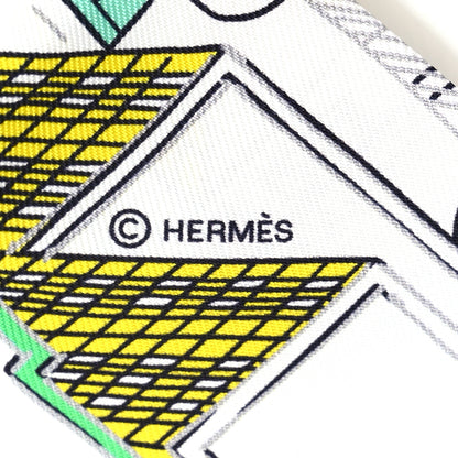 Hermes Silk Pantin City Twilly White Vert Multicolor 3 of 4