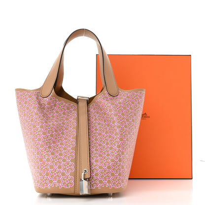 Hermes Swift Lucky Daisy Picotin Lock 18 PM Chai Rose White 11 of 11