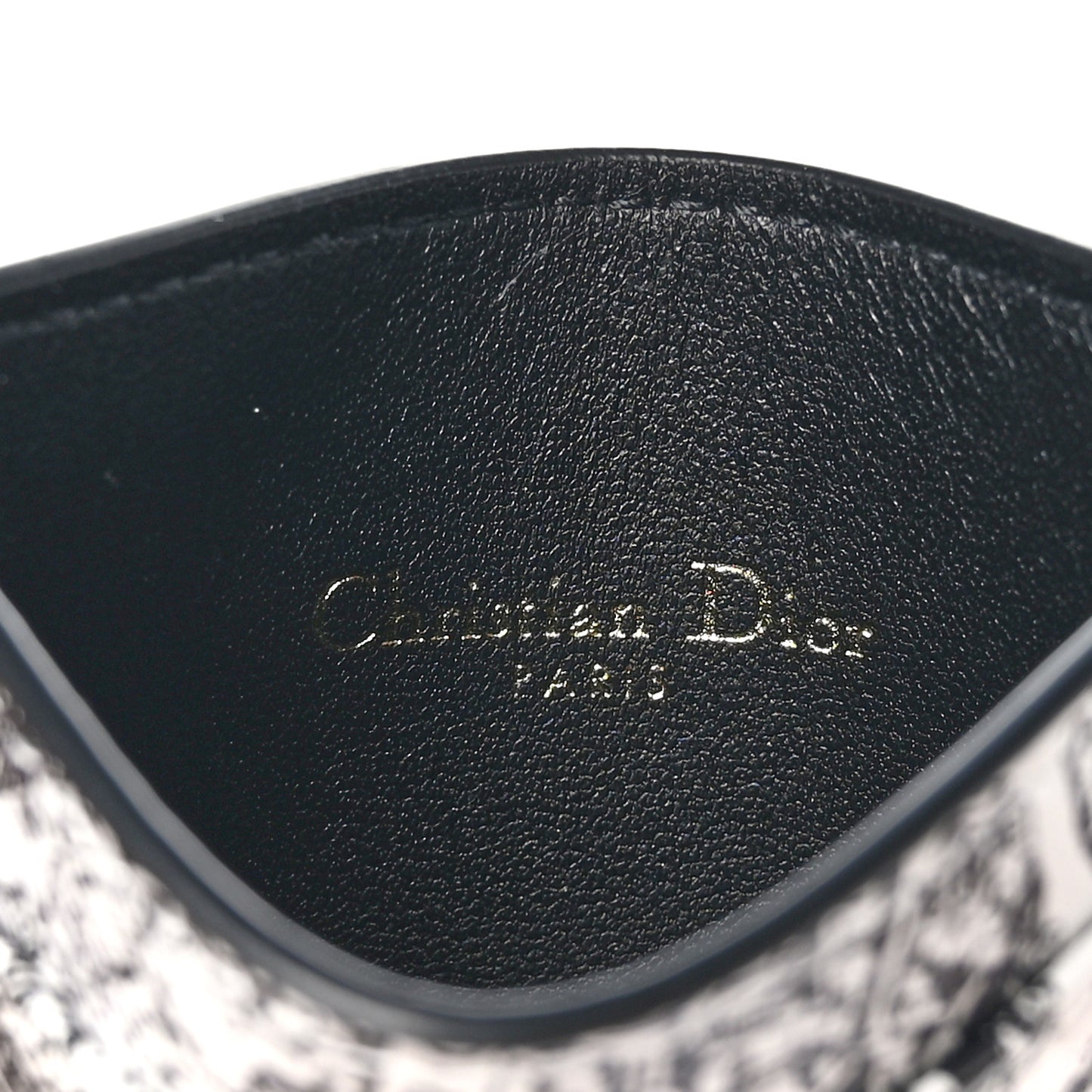 Calfskin Plan De Paris Print Card Holder White Black