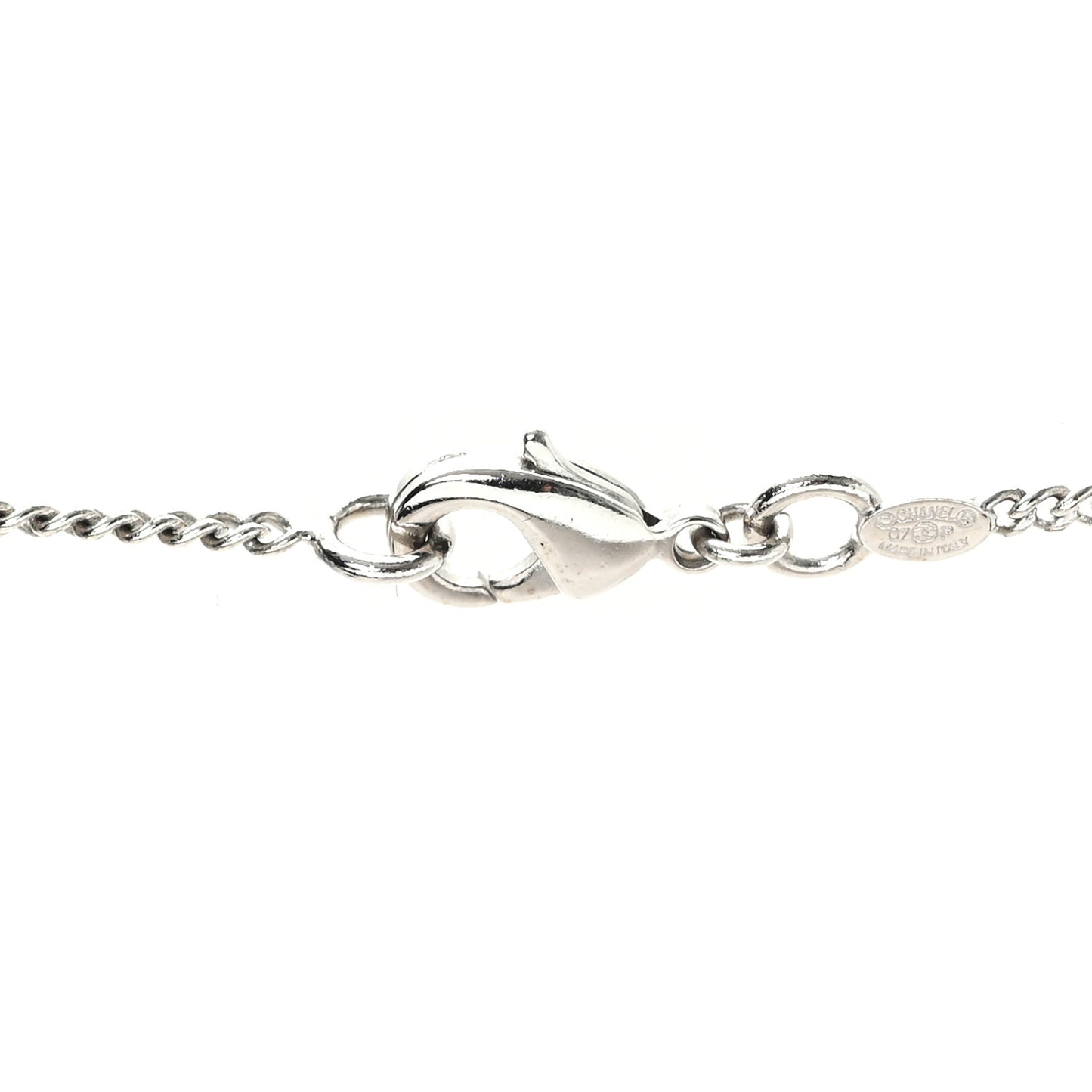Enamel CC Padlock Heart Key Necklace  Silver Rose Salmon