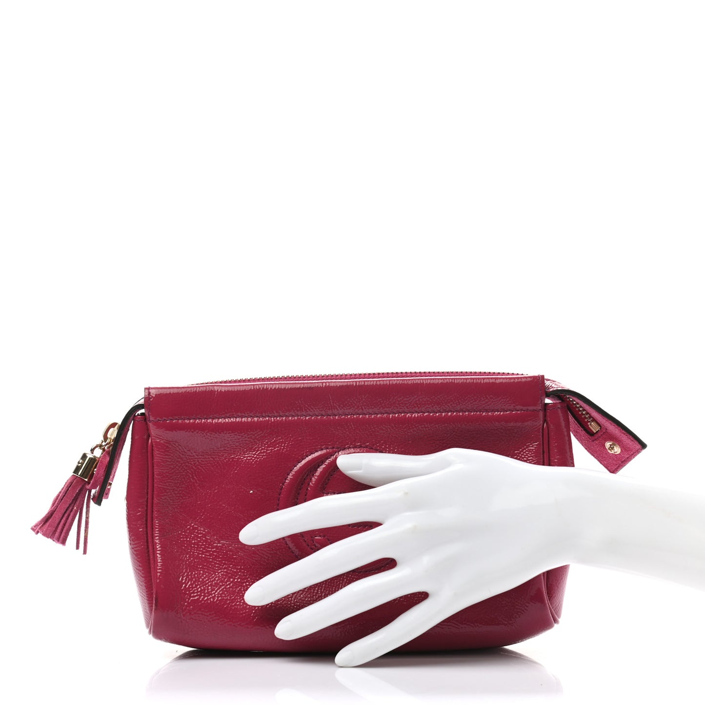 Soft Patent Soho Cosmetic Case Bright Bougainvillea
