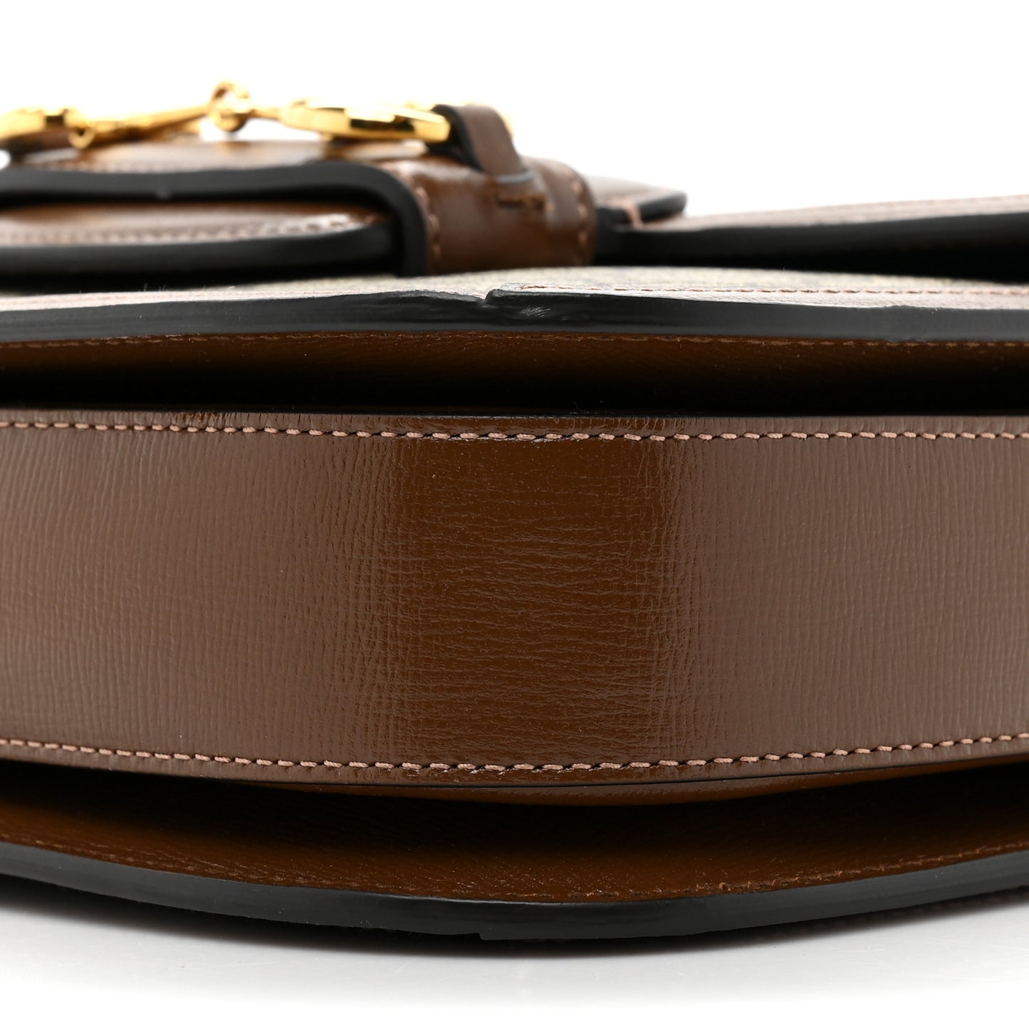 GG Supreme Monogram Horsebit 1955 Shoulder Bag Beige Brown Sugar