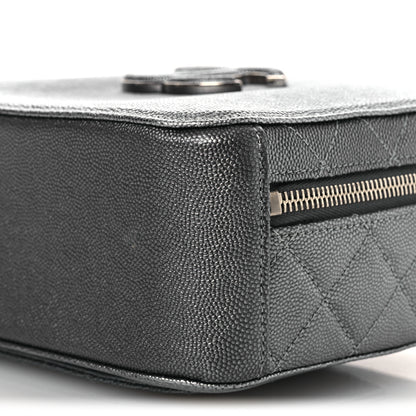Chanel Metallic Caviar Small Coco Curve Vanity Bag Navy Blue Silver 10 of 12