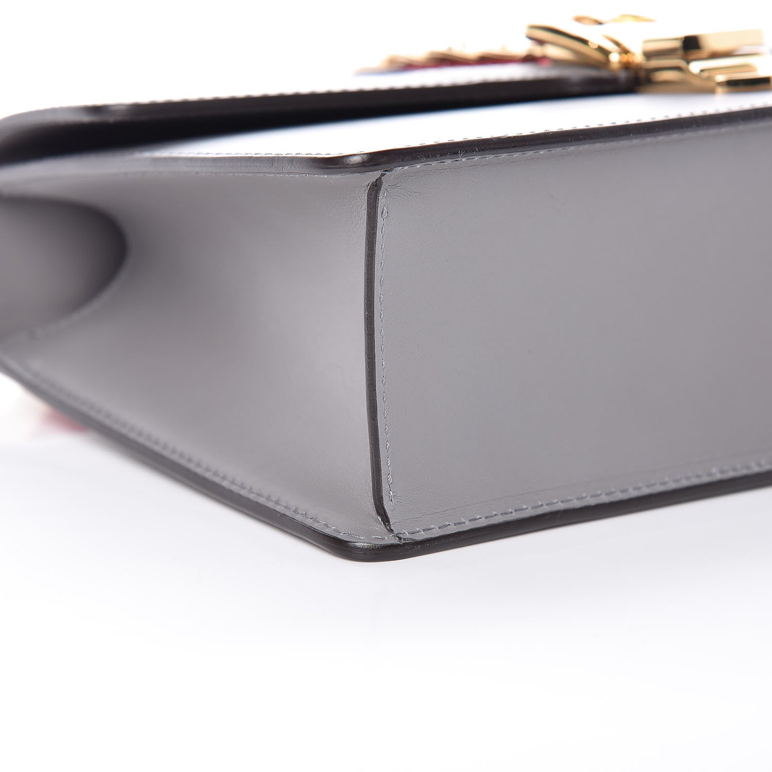 Gucci Calfskin Small Sylvie Shoulder Bag Deep Grey 5 of 9