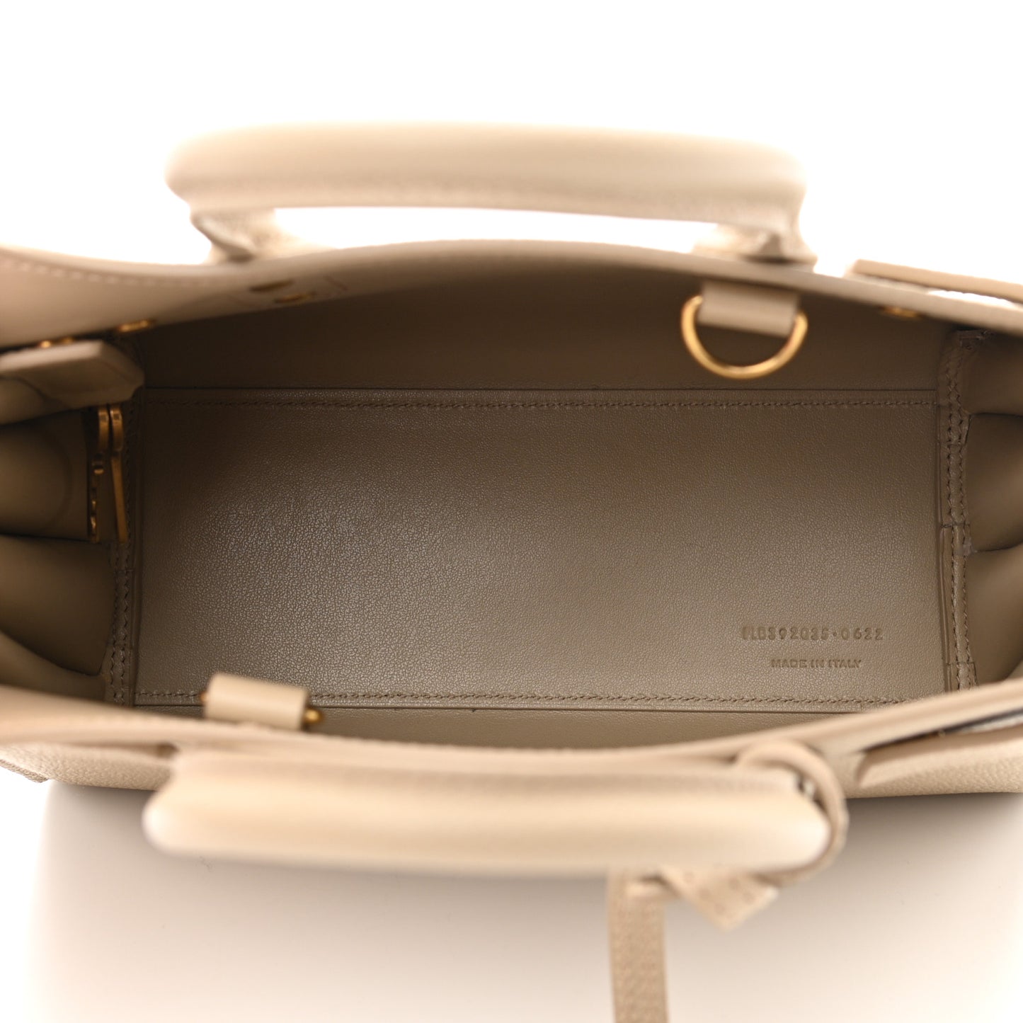 Grained Calfskin Nano Sac de Jour Dark Beige
