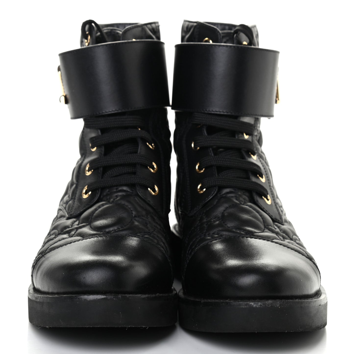 Calfskin Embossed Wonderland Ranger Boots 36.5 Black