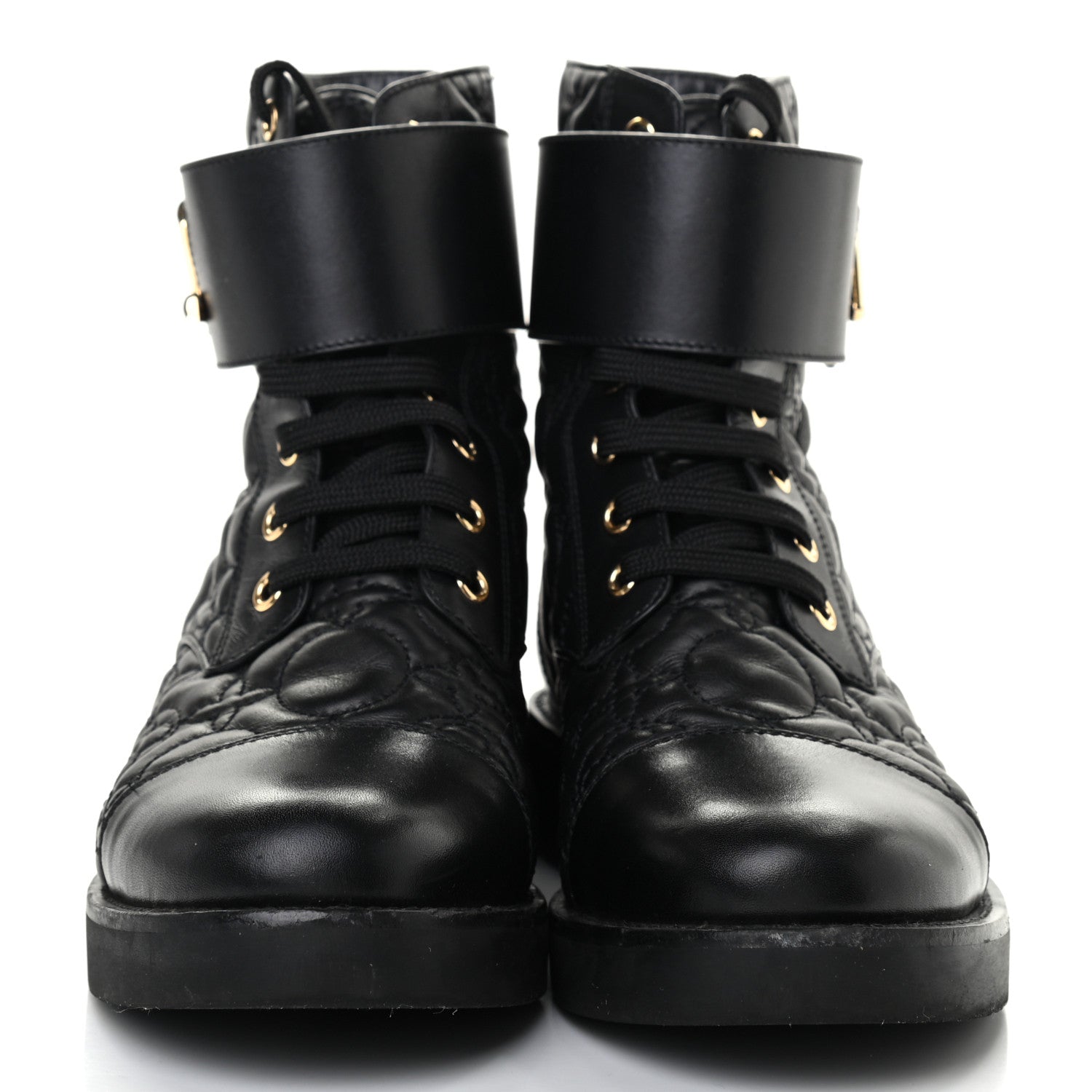 Louis Vuitton Calfskin Embossed Wonderland Ranger Boots 36.5 Black 2 of 9