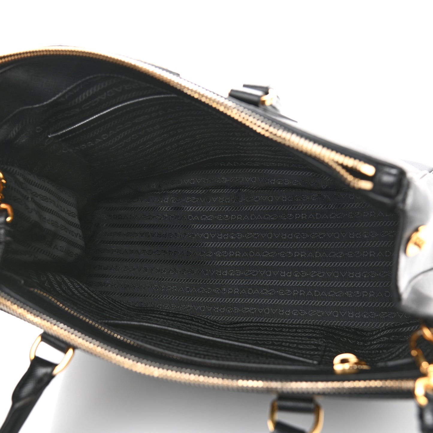 Saffiano Medium Galleria Double Zip Tote Black