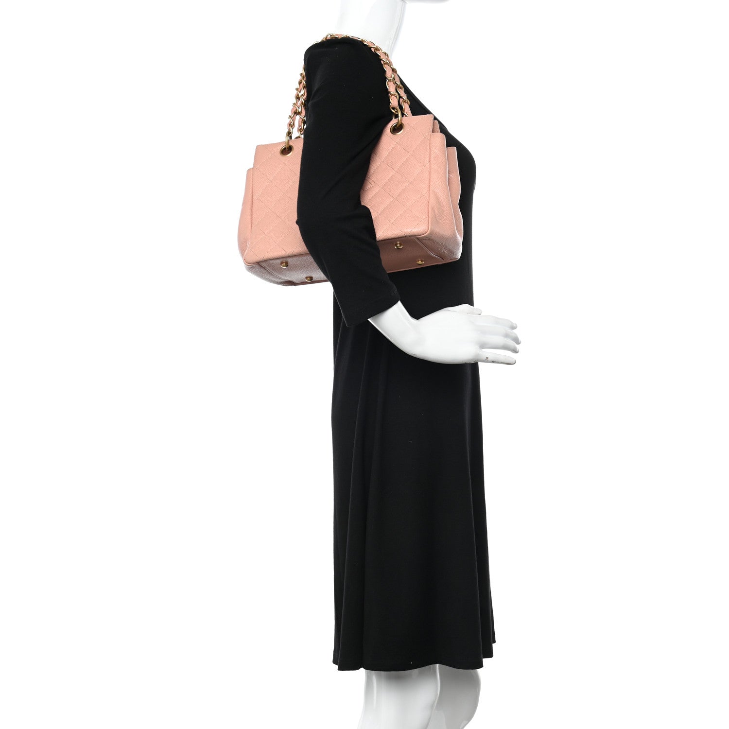 Chanel Caviar Quilted Petit Timeless Shopping Tote PTT Pink 2 of 10