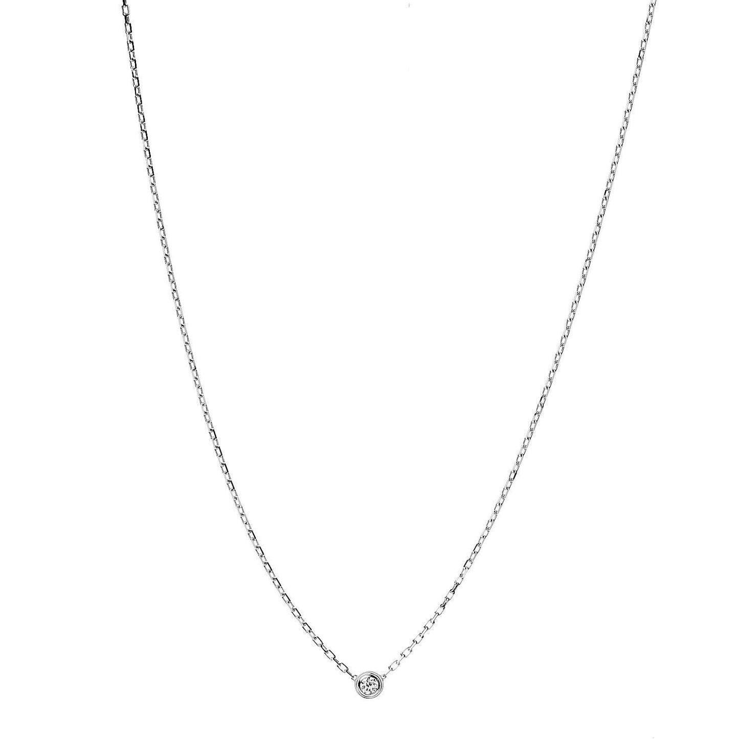 18K White Gold Diamond SM D'Amour Pendant Necklace