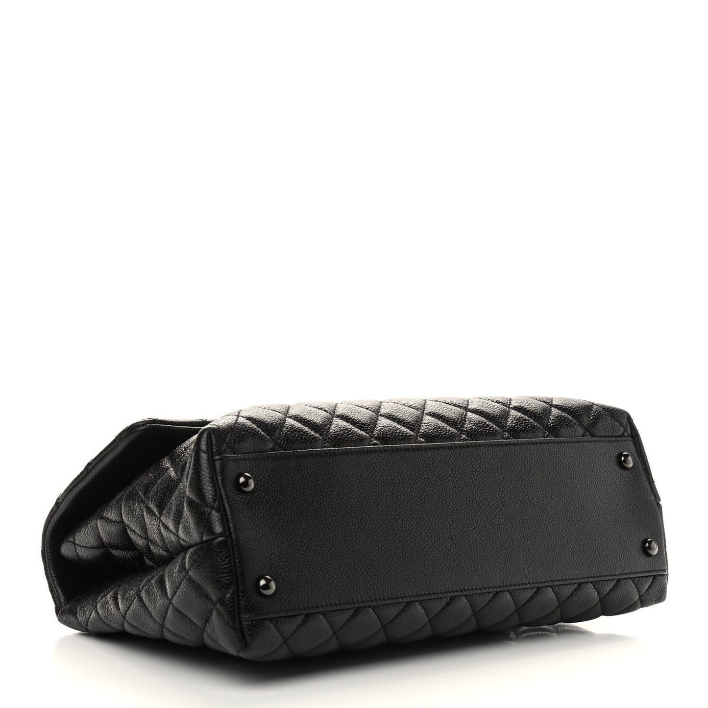 Caviar Quilted Medium Coco Handle Flap So Black