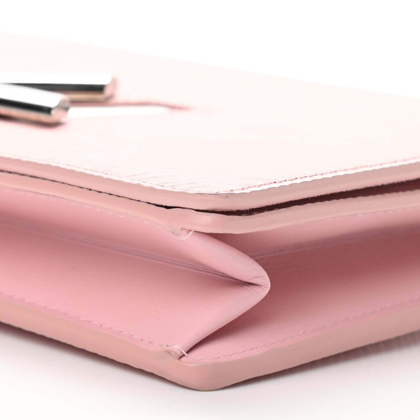 Epi Twist Belt Chain Wallet Rose Ballerine
