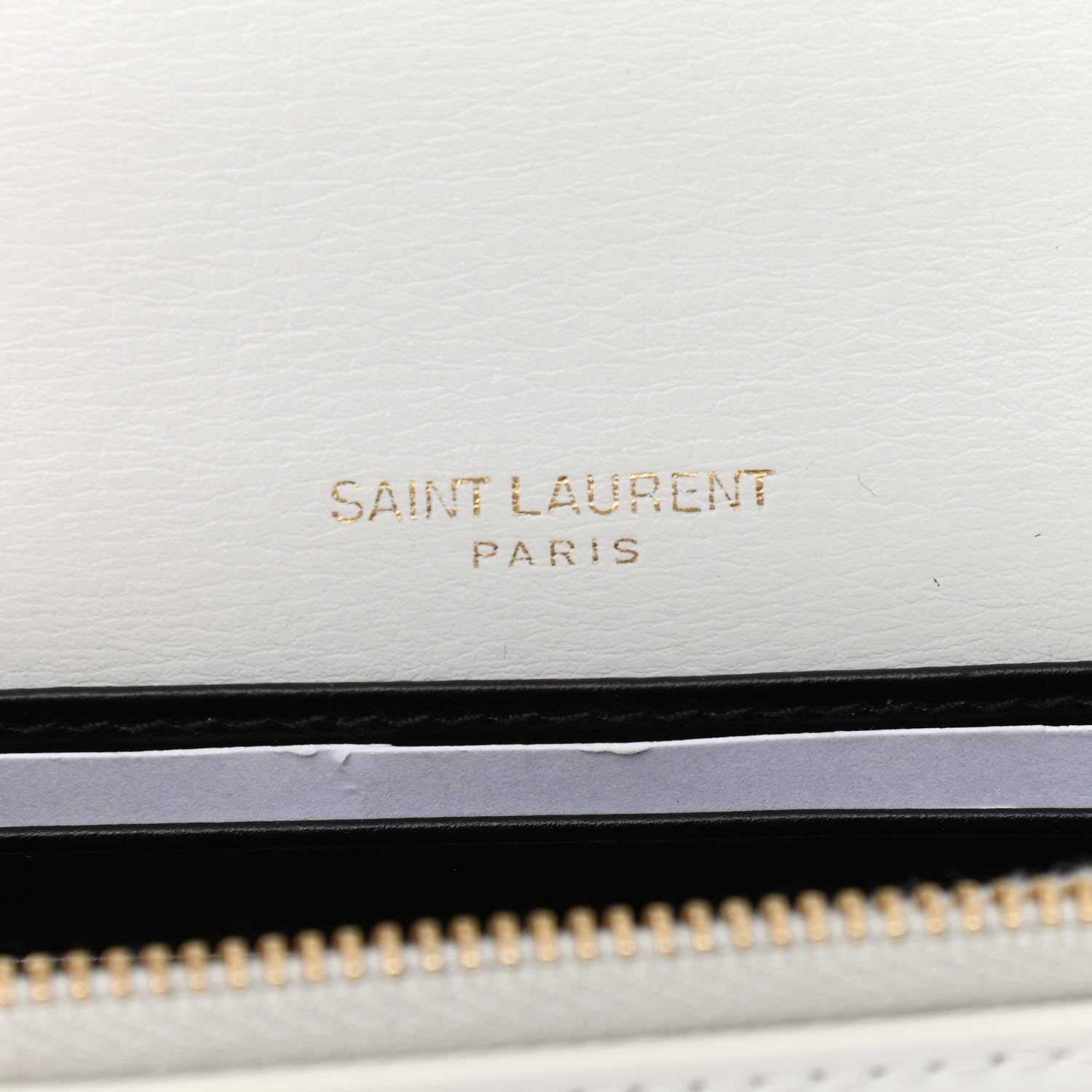 Saint Laurent New Aspen Calfskin Bi-Color Monogram Sunset Chain Wallet Black Dirty White 6 of 11