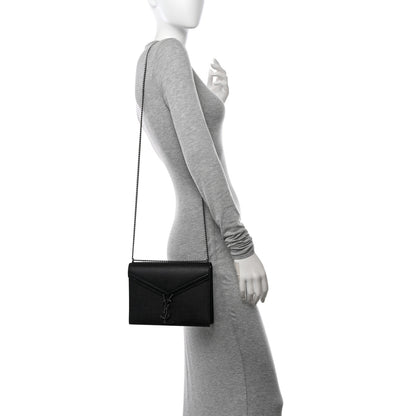 Saint Laurent Grain De Poudre Monogram Cassandra Clasp Bag Black 3 of 10
