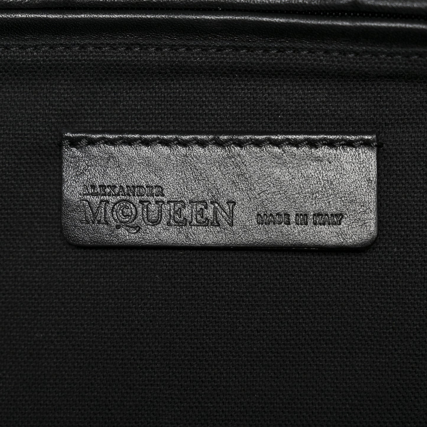 Calfskin Large Studded Padlock Zip Around Tote Black