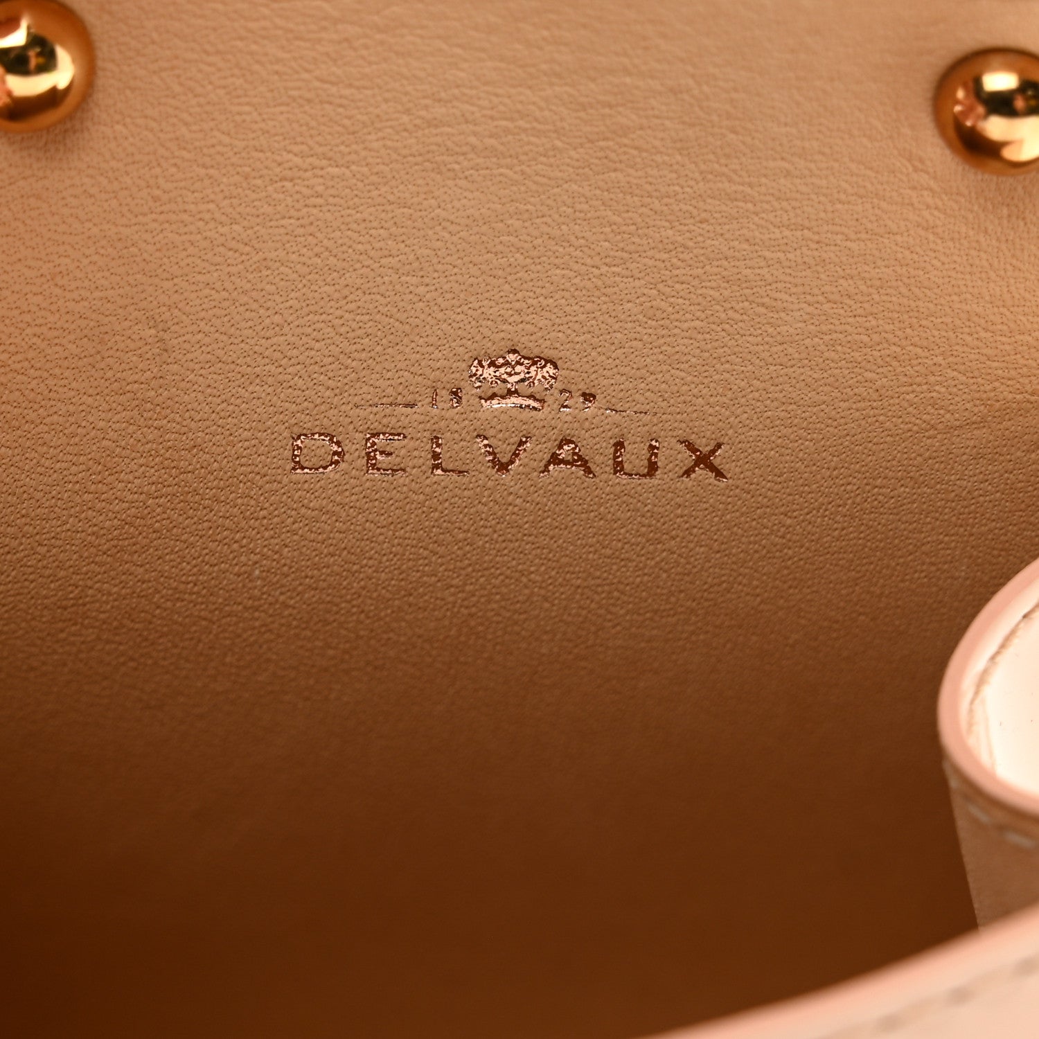 Delvaux Patent Calfskin Mini Brillant Bag Charm Beige 4 of 5